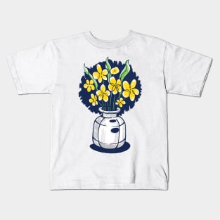 Yellow Flower Vase Kids T-Shirt